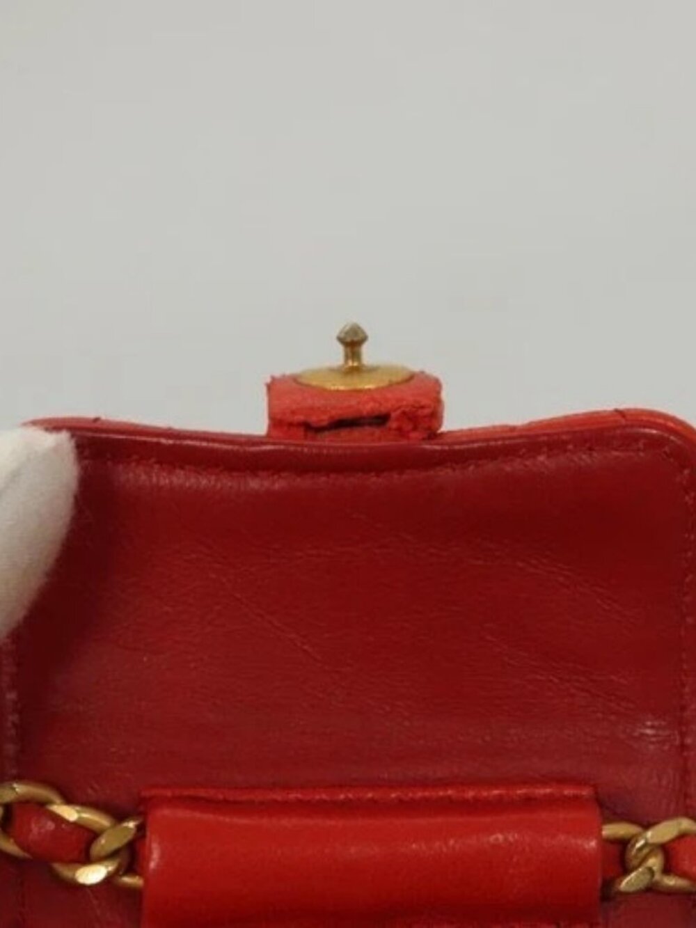 CHANEL Mini Mini Matelasse Charm Lamb Skin Orange CC Auth BD1634 - Picture 11 of 15